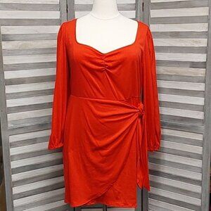 Women's Balloon Long Sleeve Wrap Dress | Ava & Viv | 1X